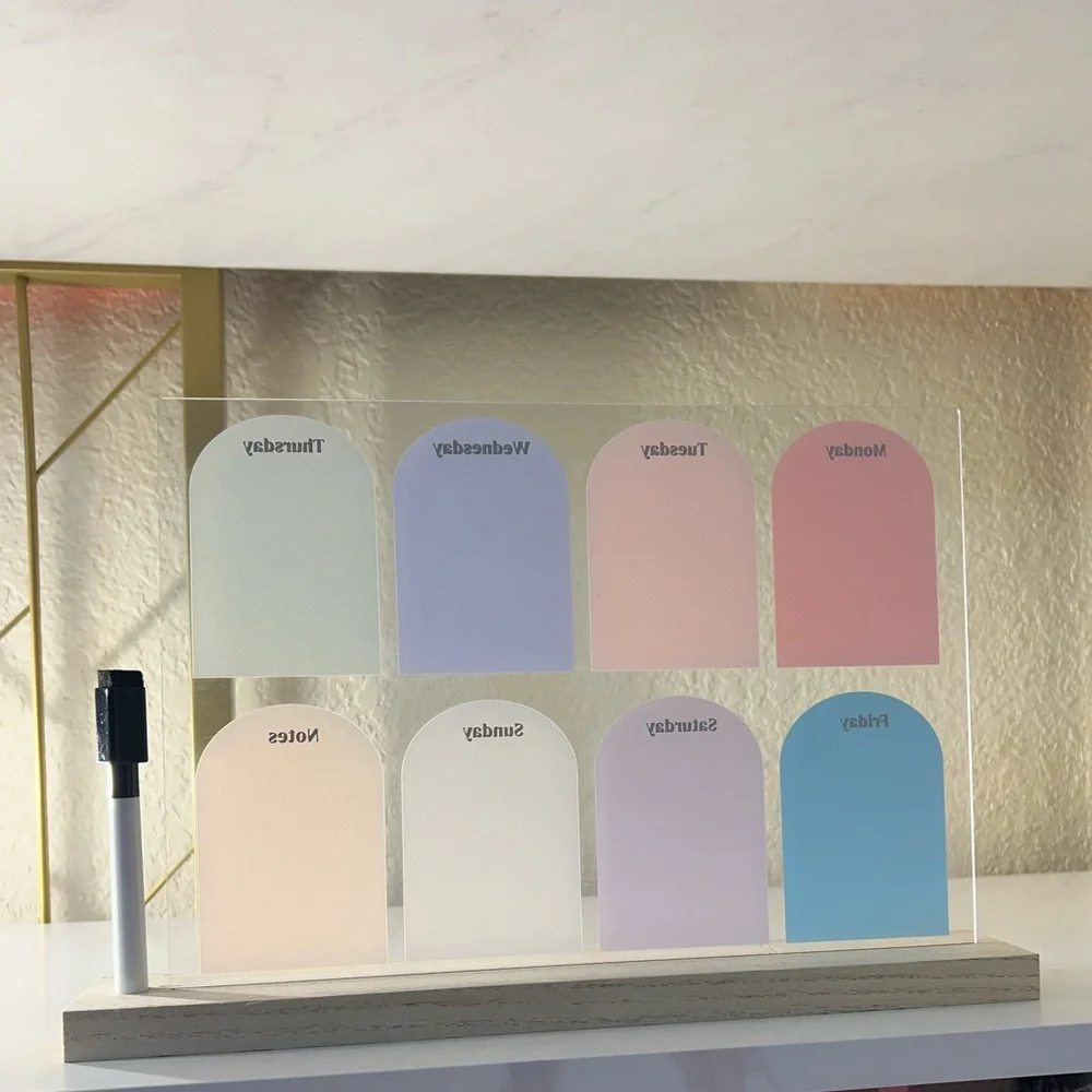 NEW Colorful Weekly Desktop Dry Erase Planner with Marker